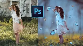 Girl with butterfly photo manipulation | Photoshop l