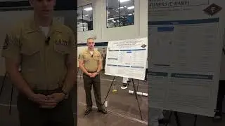 Gunnery Sgt. Seth James presents his project on The Citadel's Academic Excellence Day