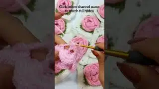 crochet 3d rose square🥰