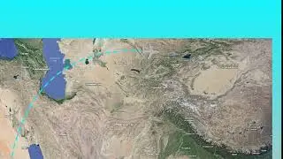 Анимированный путь самолёта по карте мира в Adobe After Effects.