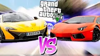 Сравнение Тачек - Lamborghini Aventador VS Mclaren P1 - GTA 5 mods