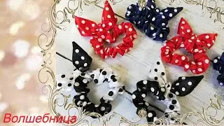 Резиночки для волос - солохи (с ушками) /DIY ribbon bows.