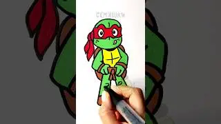 Как нарисовать Черепашку ниндзя Рафаэль 