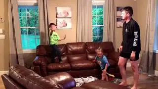 Henri, Quinn and dad WRESTLE MANIA