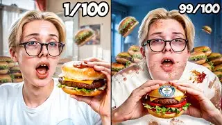 СЪЕЛ 100 БУРГЕРОВ ЗА ОДИН РАЗ! ПОБИЛ РЕКОРД ГИННЕССА!?
