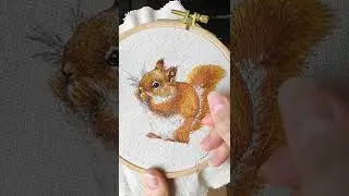 Вышивка гладью белка - вышиваю гладью хвостик 