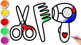 Bolalar uchun Soch quritgich rasm chizish | Drawing hairdryer for children |Рисование фена для детей