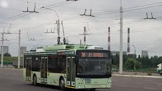 Минск.Поездка в троллейбусе МАЗ-203Т70,борт.3301,марш.7 (17.06.2020)