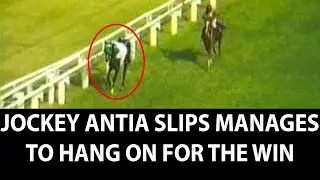 Great Riding - Saddle Slips near 50 meters but Hangs on for Win - Lavish Indian - Jockey Antia