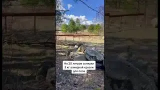 Покрасить большую площадь деревяшки на улице дешево!