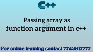 passing array as function argument in cpp