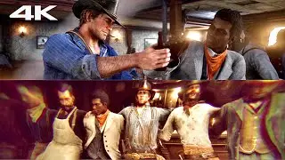 Arthur gets Drunk with Lenny | RED DEAD REDEMPTION 2 [4K UltraHD]