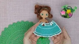 Платье "Подснежник" для кукол 15 см. Ссылка на описание под видео