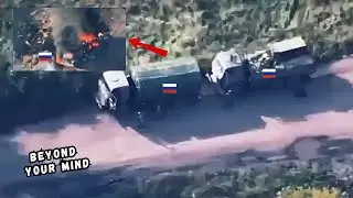 The entire Russian convoy was burned to the ground by HIMARS