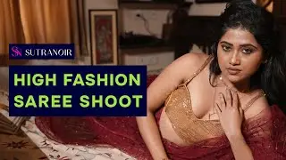 High Fashion Saree Shoot | Gold Metallic Blouse & Maroon Net Saree | Trending Indian Glam 2025