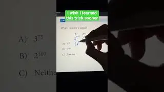 Comparing 2 Exponents With Different Bases | Math Trick with JusticeTheTutor 