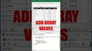 Add Array Values with Excel VBA #shorts