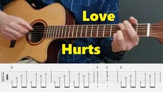 Love Hurts - Nazareth - Fingerstyle Guitar Tutorial Tabs and Chords