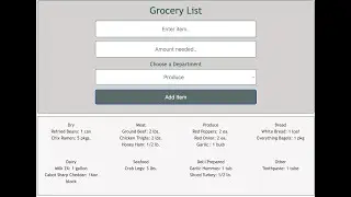 Grocery List: Js Form