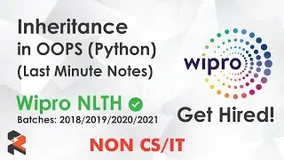 Wipro NLTH - Last Minute Notes (Inheritance in Python) Part 3