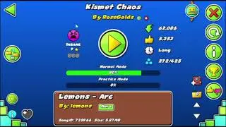 Very Nostalgic Level.... "Kismet Chaos" by RoseGolds [100%, 1 Coin] | Geometry Dash
