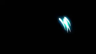 Neon blobs move in a circle on a black background, looped animation of the movement.