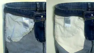 How to replace a pocket pocket on jeans. Replacing a pocket with rivets.