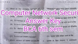 Computer Network Security (CNS) Answer Key BCA 6th Sem