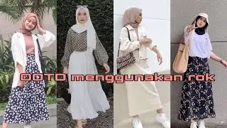 Inspirasi OOTD hijab menggunakan rok