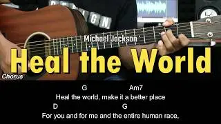 Heal the World -  Michael Jackson | EASY Guitar Tutorial with Chords / Lyrics - Guitar Lessons