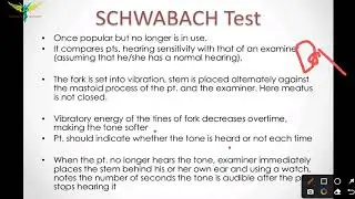 Schwabach Test -Tuning Fork Test - ENT