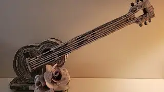 DIY newspaper GUITAR,  Art decoration table guitar  from newspaper, NEWSPAPER ART AND CRAFT IDEAS.