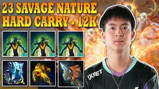 DOTA 2 - 23 SAVAGE NATURE'S PROPHET 12K MMR MATCH - FULL GAME | IMMORTAL