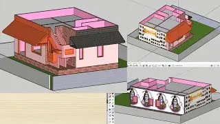 Architectural Floor Plan to 3D Model making in SketchUp , Tutorial for Beginners, 1200 Sqft. Area