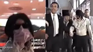 (TWO ANGLES) Michael Jackson singing "The Lost Children" with fans