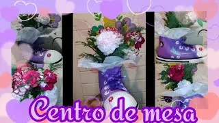 Crea tu propio centro de mesa tipo bota o tenis Converse😁