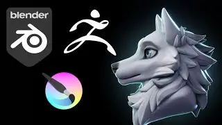 Silver Wolf - Character sculpt in Blender and Zbrush  -  Timelapse