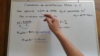 Conversión de concentración molar a concentración porcentual