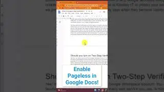 How to enable pageless in Google Docs