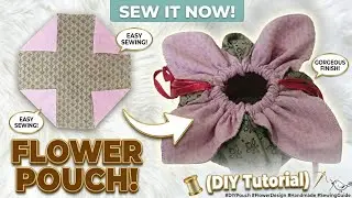 Craft Your Own Drawstring Pouch Bag with Floral Charm | Learn How to Make a Stylish Drawstring Bag!