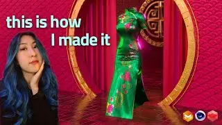 Digital 3D Qipao Talk Through - Marvelous Designer, Cinema 4D & Redshift