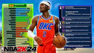 NBA 2K24 SHAI GILGEOUS-ALEXANDER BUILD - 91 LAYUP + 91 STEAL + 92 MID RANGE + 92 BALL HANDLE