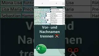 Vor- und Nachnamen trennen ✂️ in Excel | bei mehreren Vornamen