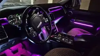 Range Rover Vogue - установили подсветку салона, управление через приложение, множество цветов