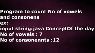 java program to count Number of vowels and  consonants from a given String by java temple