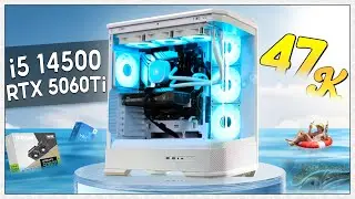 Jonsbo D400 White เครื่องแรก!! 💥 47k  CPU  INTEL CORE i5 14500 x RTX 5060 TI 16GB OC TWIN EDGE