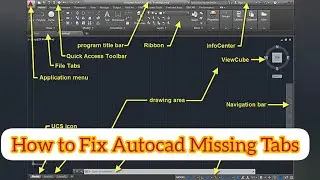 How to Fix AutoCad missing Tabs- Menubar missing-Ribbon bar missing