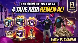 4 CODES FOR THE 8TH ANNIVERSARY CELEBRATION CARNIVAL - WIN A FREE CHARACTER COUPON - PUBG Mobile