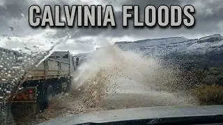 Day 117 - Driving through standing water on the roads near Calvinia