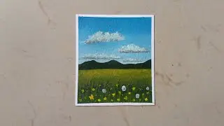 How to Paint a Meadow 🌿 Acrylic Painting for beginners #art #acrylicpainting